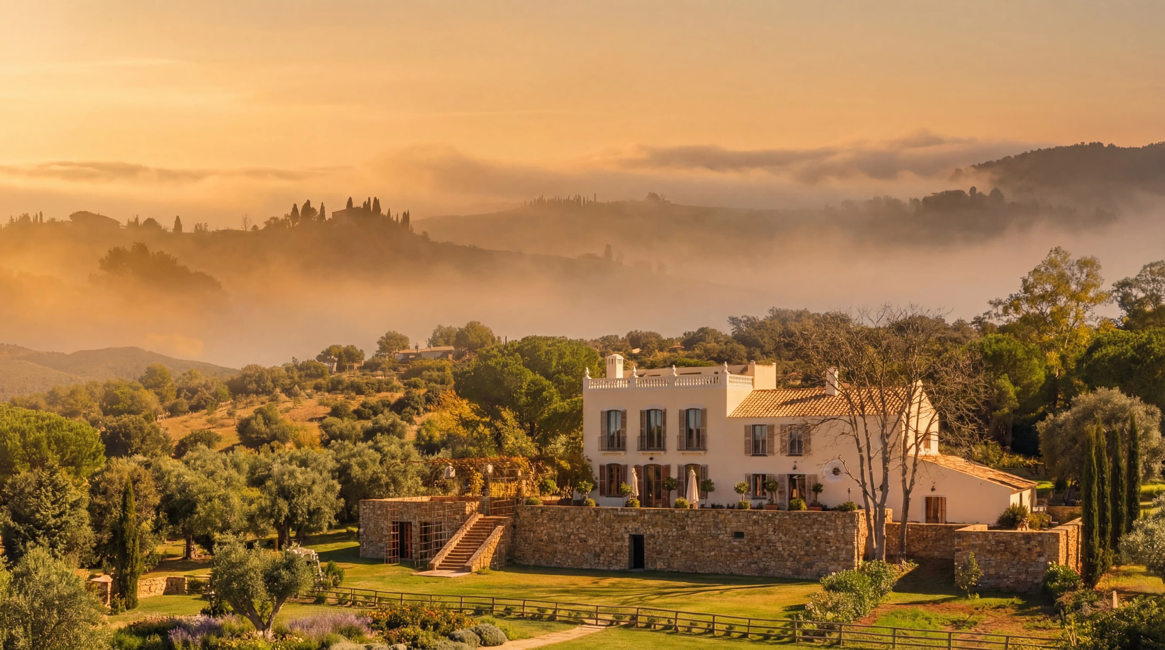 Cortijo bij gouden uur